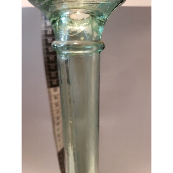 11.5 Inch Green Glass Taper Candle Holder - Picture 7 of 8